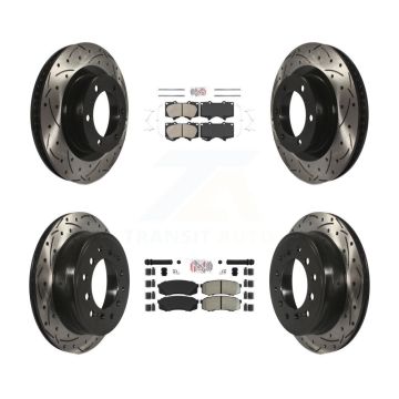 Front Ceramic Rear Semi-Metallic Pad Drill Slot Brake Rotors Kit For Toyota 4Runner Lexus KDA-101865