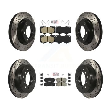 Front Ceramic Rear Semi-Metallic Pad Drill Slot Brake Rotors Kit For Toyota 4Runner Lexus KDA-101866