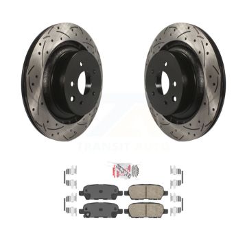 Rear Drill Slot Brake Rotors Ceramic Pad Kit For INFINITI Q60 Sport/Premium KDA-101896