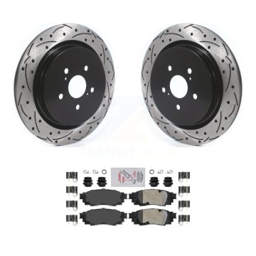 Rear Drilled Slot Disc Brake Rotors Ceramic Pad Kit For Lexus RX350 RX450h RX350L RX450hL KDA-101907