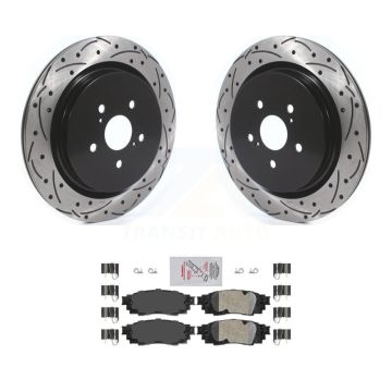 Rear Drilled Slot Disc Brake Rotors Ceramic Pad Kit For Lexus RX350 RX450h RX350L RX450hL KDA-101908