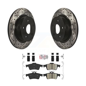 Rear Drilled Slot Disc Brake Rotors Ceramic Pad Kit For Ford Escape Transit Connect C-Max KDA-101909