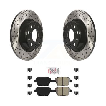Rear Drill Slot Disc Brake Rotor Semi-Metallic Pad Kit For Audi A3 Quattro Volkswagen Eos KDA-101919