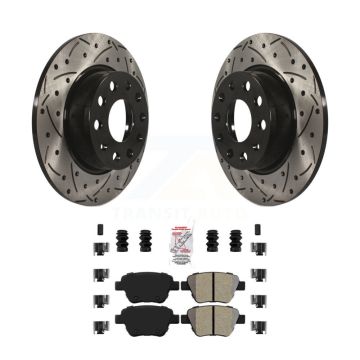 Rear Drill Slot Brake Rotor Semi-Metallic Pad Kit For Volkswagen Jetta Golf Beetle Passat KDA-101932