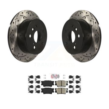 Rear Coat Drill Slot Disc Brake Rotor Ceramic Pad Kit For Toyota Camry Lexus ES350 Avalon KDA-101945