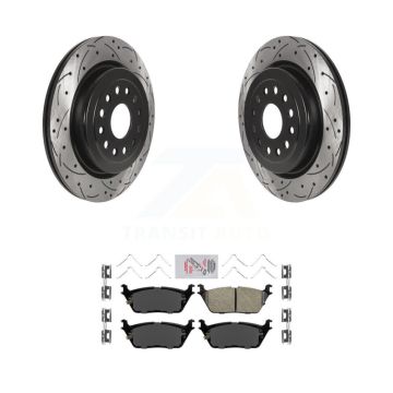 Rear Coated Drilled Slotted Disc Brake Rotors And Ceramic Pads Kit For Ram 1500 KDA-101948