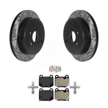 Rear Coated Drilled Slot Disc Brake Rotors Semi-Metallic Pad Kit For Subaru BRZ Toyota 86 KDA-101962
