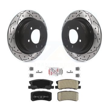 Rear Drilled Slot Brake Rotor Ceramic Pad Kit For Jeep Mitsubishi Patriot Lancer Chrysler KDA-101967
