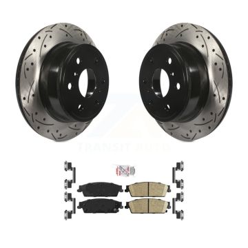 Rear Drill Slot Brake Rotor Ceramic Pad Kit For Chevrolet GMC Sierra 1500 Silverado Tahoe KDA-101981