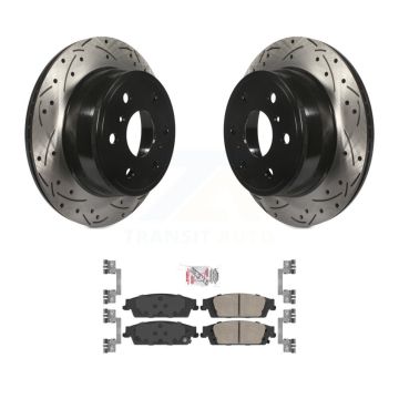 Rear Drill Slot Brake Rotor Ceramic Pad Kit For Chevrolet GMC Silverado 1500 Sierra Tahoe KDA-101983