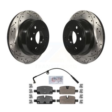 Rear Coated Drilled Slotted Disc Brake Rotors & Semi-Metallic Pad Kit For GMC Sierra 1500 KDA-101984