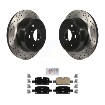 Rear Drill Slot Brake Rotor Ceramic Pad Kit For GMC Sierra 1500 With Manual Parking KDA-101985