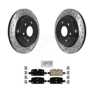 Rear Drill Slot Brake Rotor Ceramic Pad Kit For GMC Chevrolet Silverado 1500 Sierra Yukon KDA-101987
