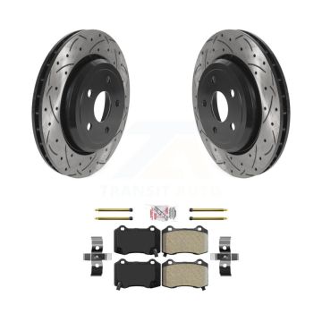 Rear Drilled Slot Brake Rotor Semi-Metallic Pad Kit For Jeep Grand Cherokee Dodge Durango KDA-101991