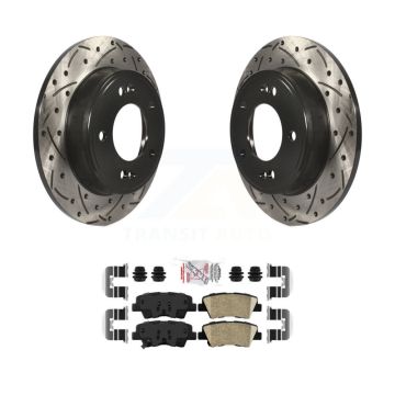Rear Drill Slot Brake Rotors Ceramic Pad Kit For Hyundai Elantra Kia Forte GT Soul Forte5 KDA-102009