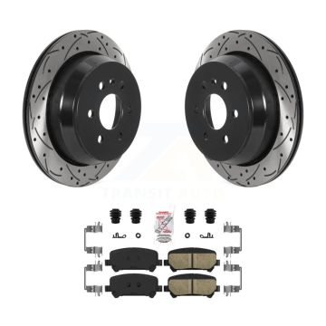 Rear Drilled Slot Brake Rotor Ceramic Pad Kit For 2015-2020 Chevrolet Colorado GMC Canyon KDA-102017