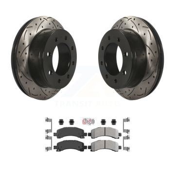 Rear Drilled Slot Brake Rotor Semi-Metallic Pad Kit For GMC Chevrolet Savana 2500 Express KDA-102043