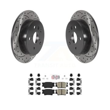 Rear Coated Drilled Slotted Disc Brake Rotors And Ceramic Pads Kit For Toyota Camry KDA-102057