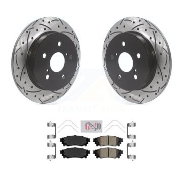 Rear Drill Slot Brake Rotors Ceramic Pad Kit For Toyota RAV4 Camry Lexus C-HR NX300 Cross KDA-102064