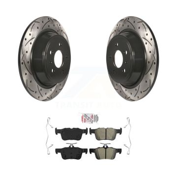 Rear Drill Slot Brake Rotors Semi-Metallic Pad Kit For Ford Escape Fusion Lincoln MKC MKX KDA-102070
