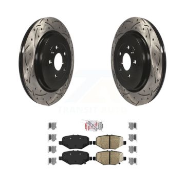 Rear Drilled Slot Brake Rotors Ceramic Pad Kit For Ford Explorer Flex Taurus Police Sedan KDA-102080