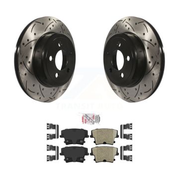 Rear Drilled Slot Brake Rotor & Ceramic Pad Kit For Dodge Chrysler 300 Charger Challenger KDA-102085