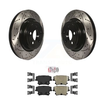 Rear Coated Drilled Slotted Disc Brake Rotor And Ceramic Pad Kit For Dodge Charger Magnum KDA-102089