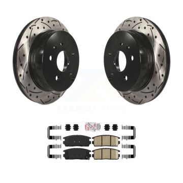 Rear Drilled Slot Brake Rotor Ceramic Pad Kit For 2010-2017 Chevrolet Equinox GMC Terrain KDA-102095
