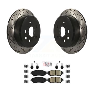Rear Coated Drilled Slotted Disc Brake Rotors And Ceramic Pads Kit For Lexus IS250 KDA-102098