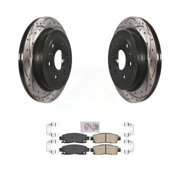 Rear Drill Slot Brake Rotor Ceramic Pad Kit For GMC Acadia Buick Enclave Chevrolet Saturn KDA-102106