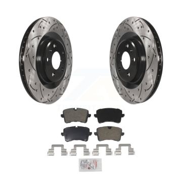 Rear Drill Slot Brake Rotor Semi-Metallic Pad Kit For Audi Porsche Macan A6 Quattro A7 A8 KDA-102112