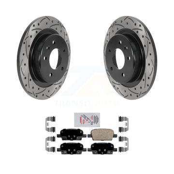 Rear Coated Drilled Slotted Disc Brake Rotors And Ceramic Pads Kit For Chevrolet Malibu KDA-102122