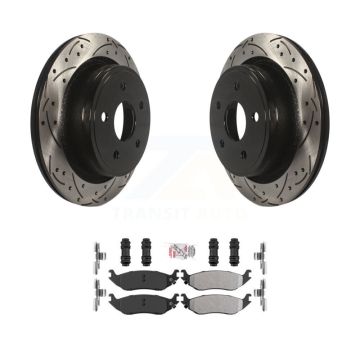 Rear Drill Slot Disc Brake Rotor Semi-Metallic Pad Kit For Ram 1500 Classic Dodge Durango KDA-102132