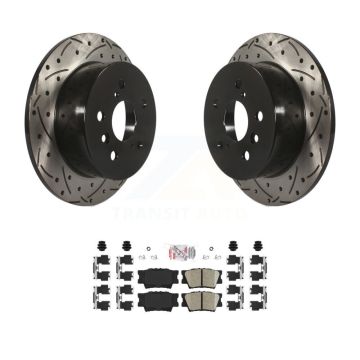 Rear Drilled Slot Brake Rotors Ceramic Pad Kit For Toyota Camry Lexus ES350 Avalon ES300h KDA-102144