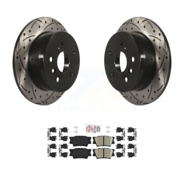 Rear Drilled Slot Brake Rotors Ceramic Pad Kit For Toyota Camry Lexus ES350 Avalon ES300h KDA-102145