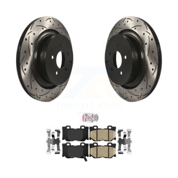 Rear Drilled Slot Brake Rotor Ceramic Pad Kit For INFINITI Q50 Q60 M37 FX50 QX70 Q70 Q70L KDA-102153