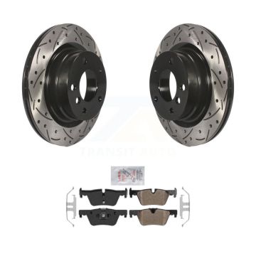 Rear Drill Slot Brake Rotor Semi-Metallic Pad Kit For BMW 230i xDrive 228i 328i 320i 428i KDA-102169