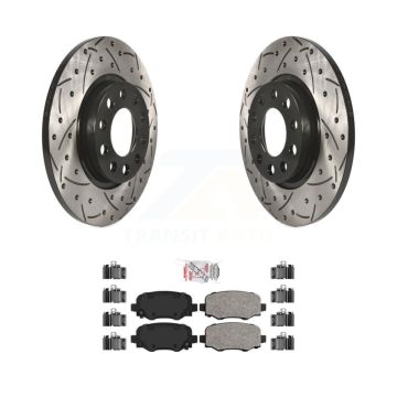Rear Coated Drilled Slot Disc Brake Rotors Ceramic Pad Kit For Jeep Cherokee Chrysler 200 KDA-102182