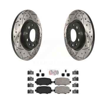 Rear Coated Drilled Slot Disc Brake Rotors Ceramic Pad Kit For Jeep Cherokee Chrysler 200 KDA-102183