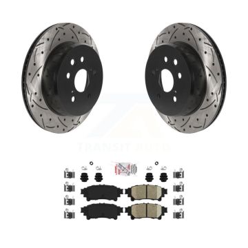 Rear Drill Slot Brake Rotor Ceramic Pad Kit For Lexus IS300 IS350 GS350 RC350 RC300 GS300 KDA-102196