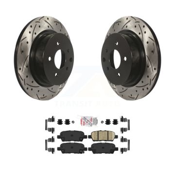 Rear Drill Slot Brake Rotor Ceramic Pad Kit For Nissan Maxima INFINITI QX50 EX35 G25 370Z KDA-102197