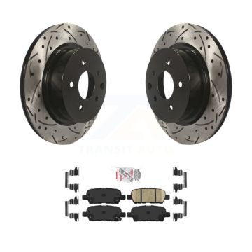 Rear Drill Slot Brake Rotor Ceramic Pad Kit For Nissan Maxima INFINITI QX50 EX35 G25 370Z KDA-102198