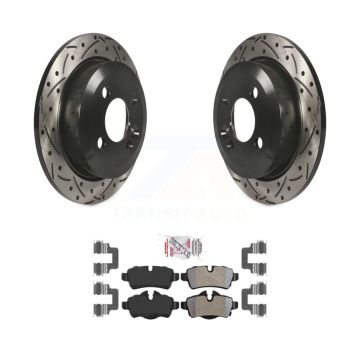 Rear Coated Drilled Slotted Disc Brake Rotors And Semi-Metallic Pads Kit For Mini Cooper KDA-102247