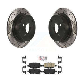 Rear Coated Drilled Slot Disc Brake Rotor & Ceramic Pad Kit For Nissan Sentra Altima Juke KDA-102260