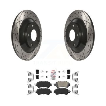 Rear Coated Drilled Slotted Disc Brake Rotor And Ceramic Pad Kit For 2013-2015 Mazda CX-5 KDA-102262