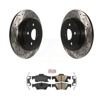 Rear Drilled Slot Disc Brake Rotors Ceramic Pad Kit For Dodge Durango Jeep Grand Cherokee KDA-102265