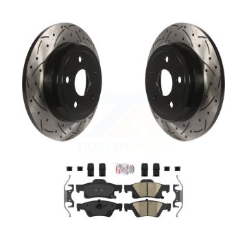Rear Drilled Slot Disc Brake Rotors Ceramic Pad Kit For Dodge Durango Jeep Grand Cherokee KDA-102266