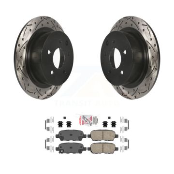 Rear Coated Drilled Slotted Disc Brake Rotor And Ceramic Pad Kit For Nissan Sentra Altima KDA-102304