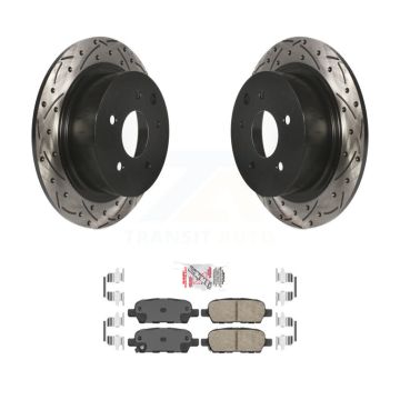 Rear Coated Drilled Slotted Disc Brake Rotor And Ceramic Pad Kit For Nissan Sentra Altima KDA-102305