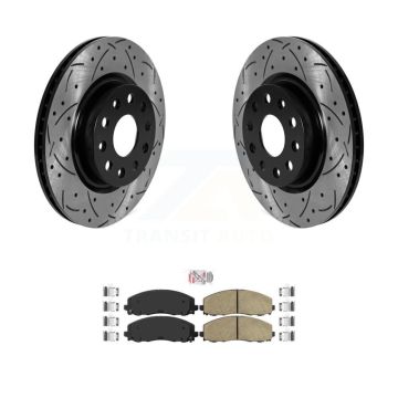 Front Coated Drilled Slotted Disc Brake Rotors And Ceramic Pads Kit For Jeep Wrangler KDA-102333